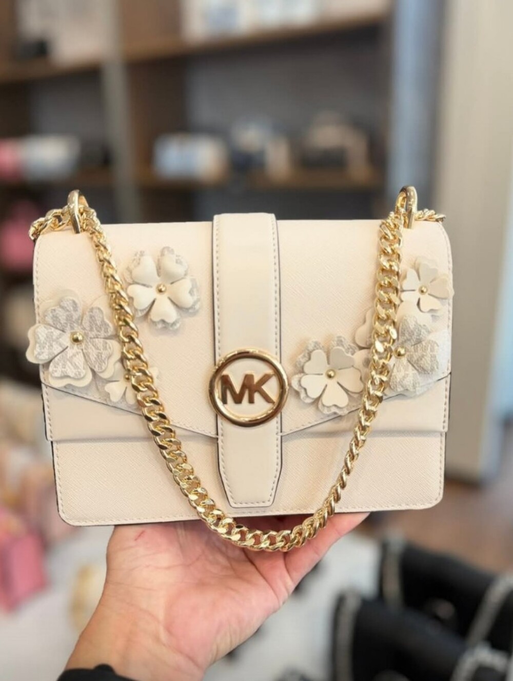 NWT Michael Kors Greenwich Small Embellished Signature Logo Trim Crossbody Bag